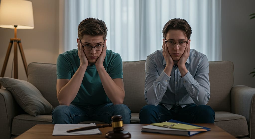 What to do if your teenager breaks the law – supportive parent with teen discussing consequences at home