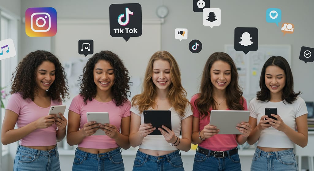 "teenage girls and social media using smartphones safely and positively"